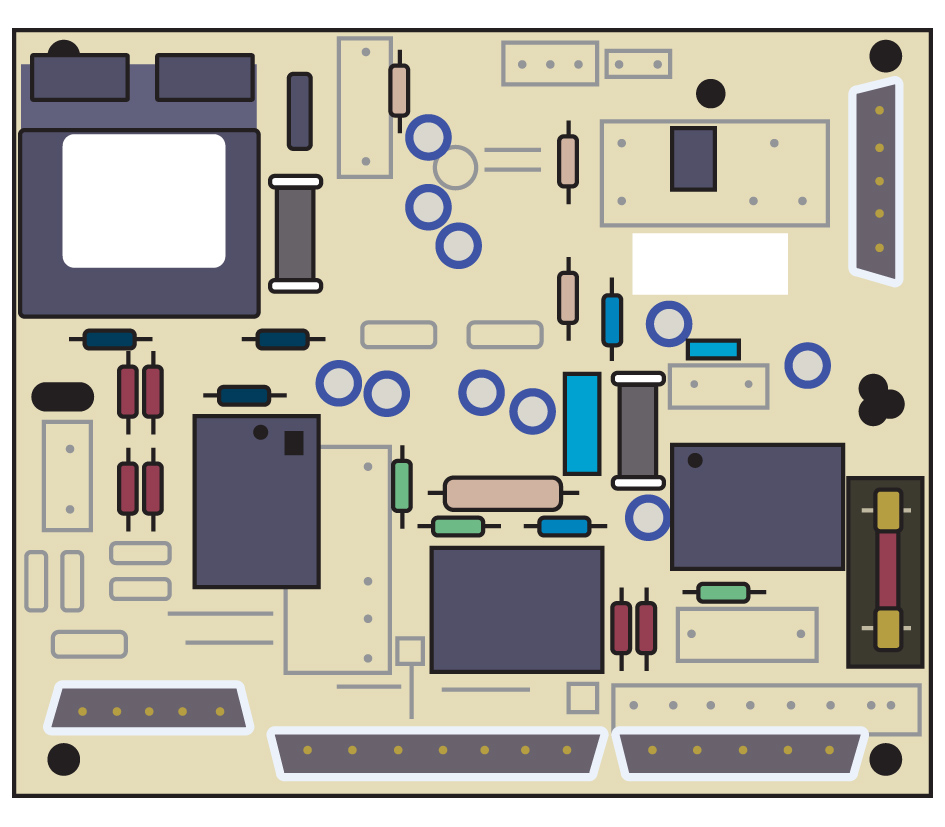 illustration Faulty circuit board 